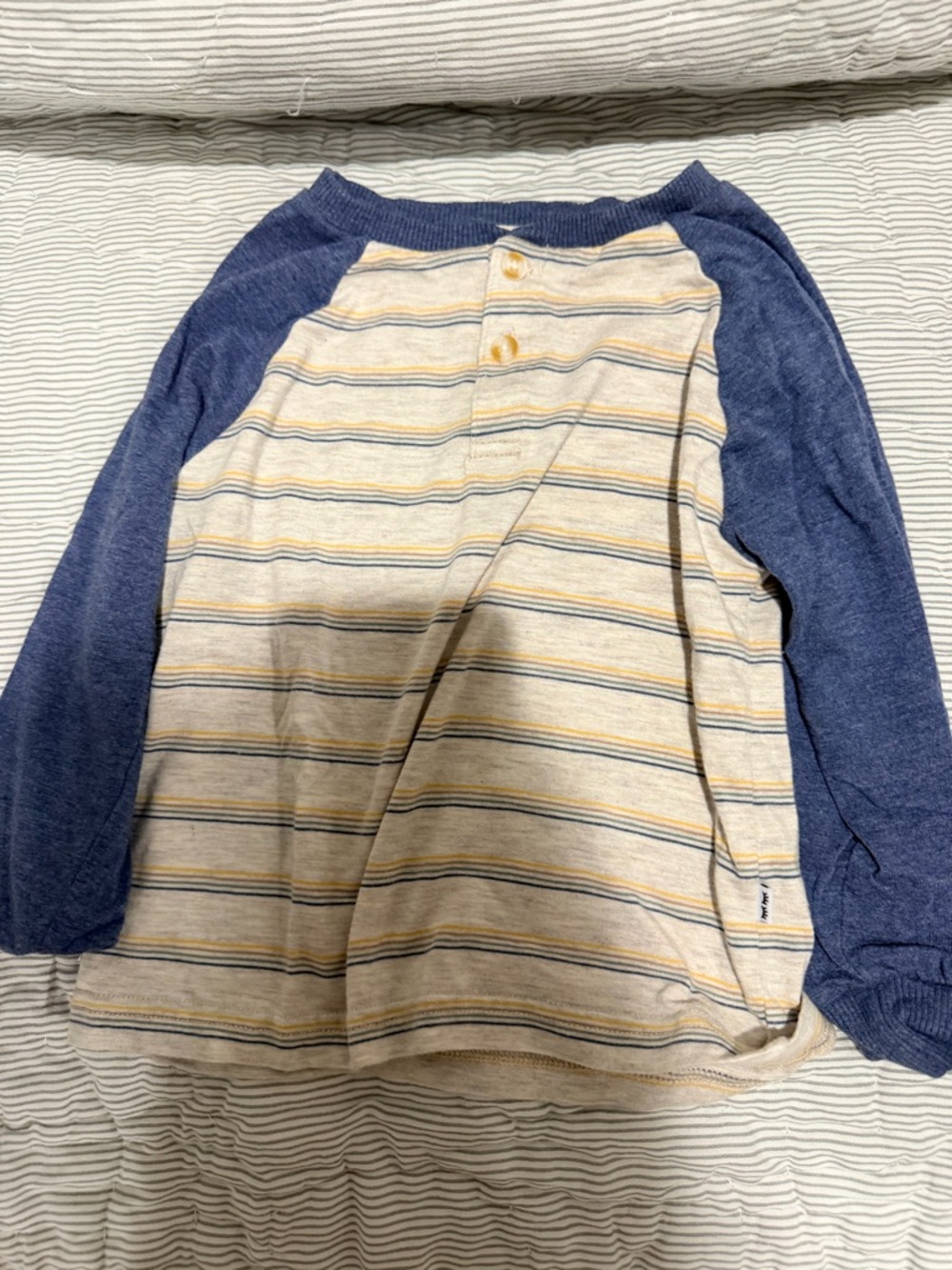 Little Sleepies Navy Raglan Long-Sleeve Stripe Top
